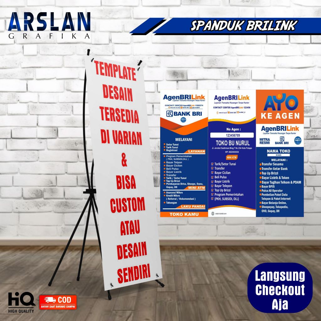 Jual Spanduk X Banner Brilink Bisa Ganti Nama Toko Ukuran X Cm