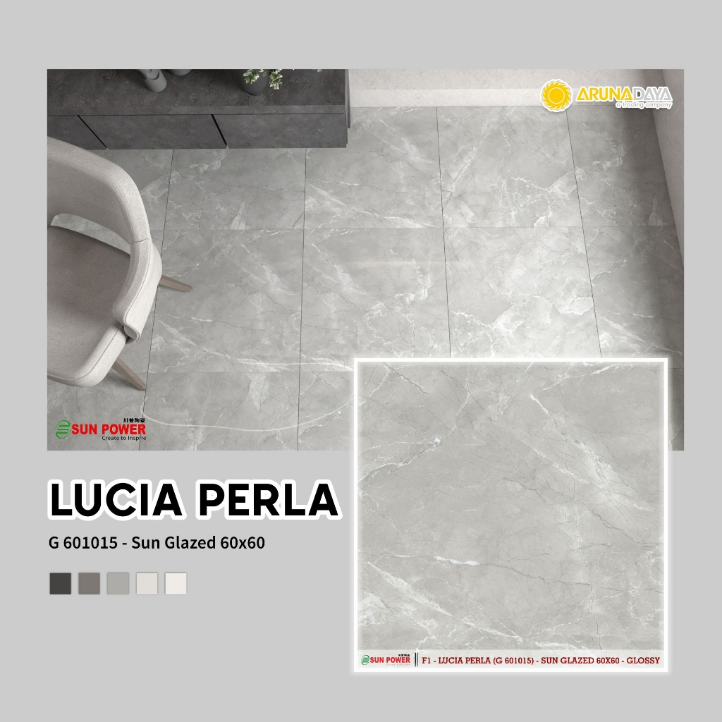 Jual KERAMIK LANTAI GLOSSY SUNPOWER LUCIA PERLA UKURAN 60X60CM Shopee