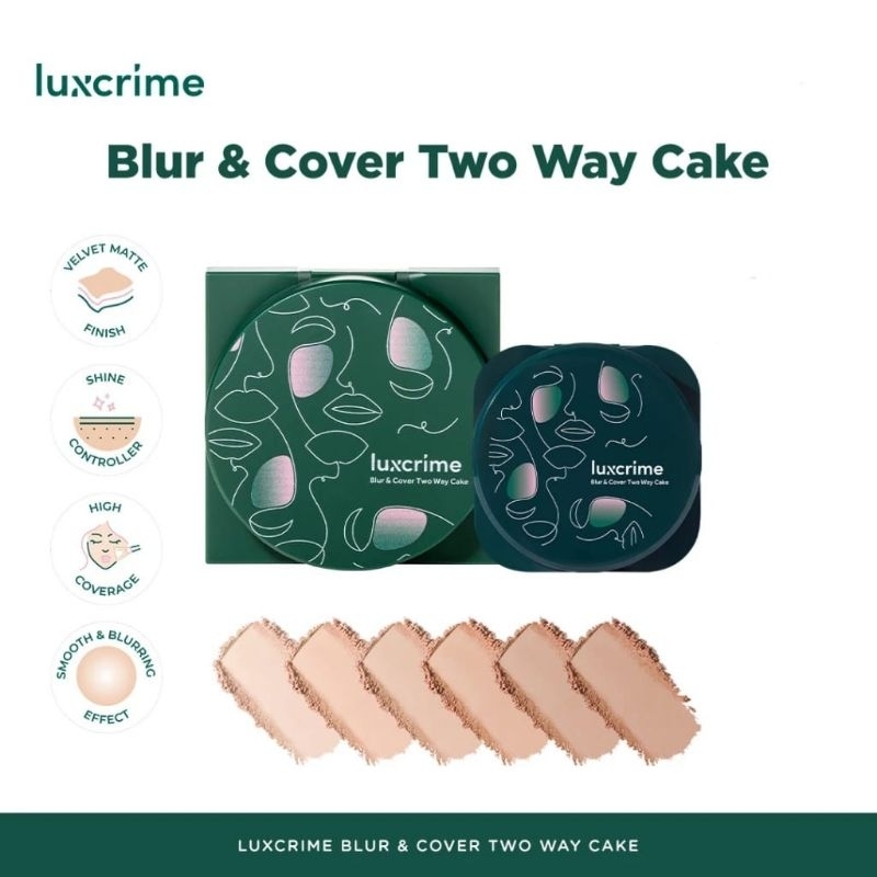 Jual Tunkz Luxcrime Blur Cover Two Way Cake Bedak Padat Coverage