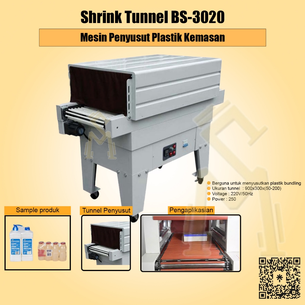 Jual Mesin Penyusut Plastik Kemasan Shrink Tunnel Machine Bs