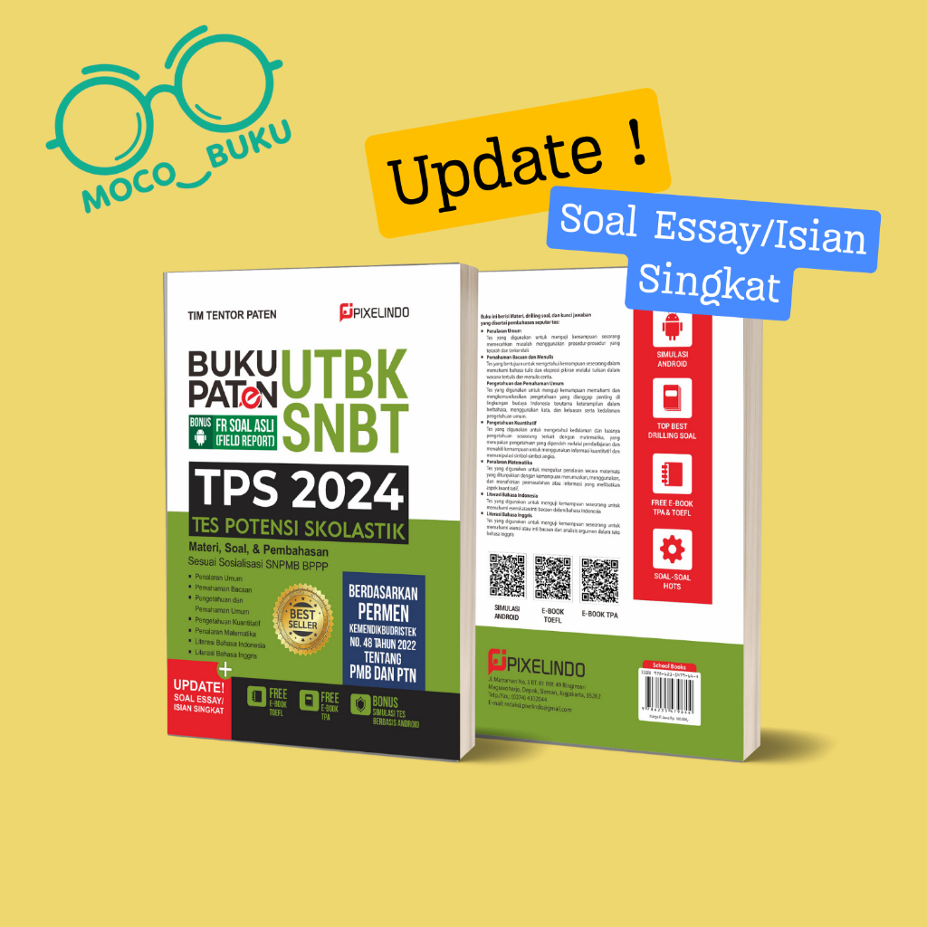 Jual Buku Paten UTBK SNBT TPS 2024 Terbaru Update Soal Essay Isian