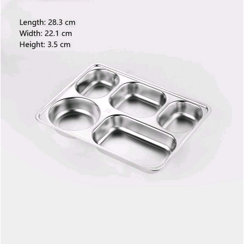 Jual Food Tray Stainless Tempat Makan Sekat Persegi Bahan Stainless