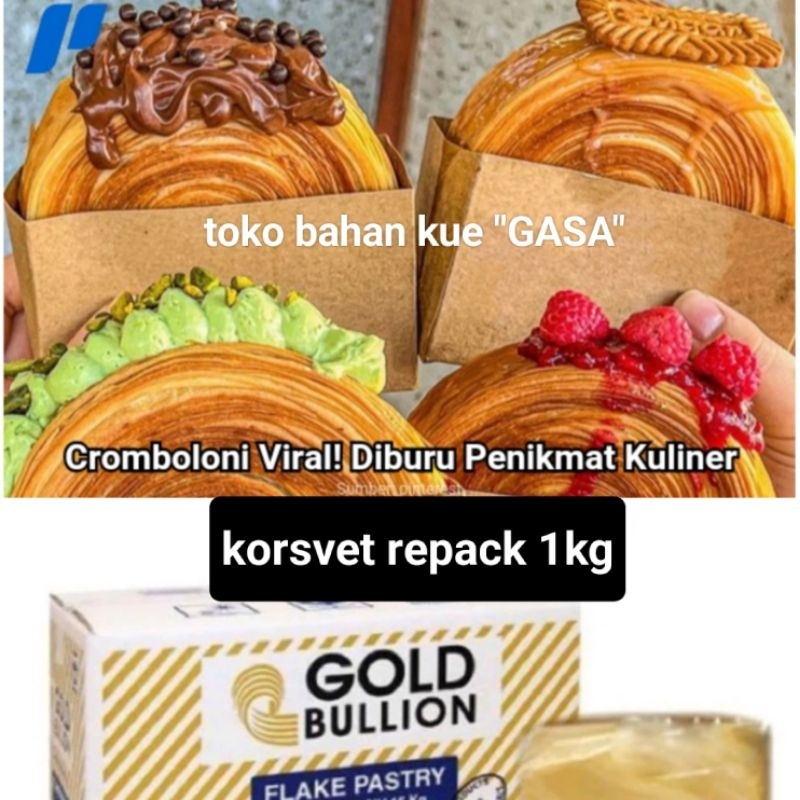 Jual KORSVET SUPER Repack 1 Kg FLAKE PASTRY Cromboloni Puff Pastry