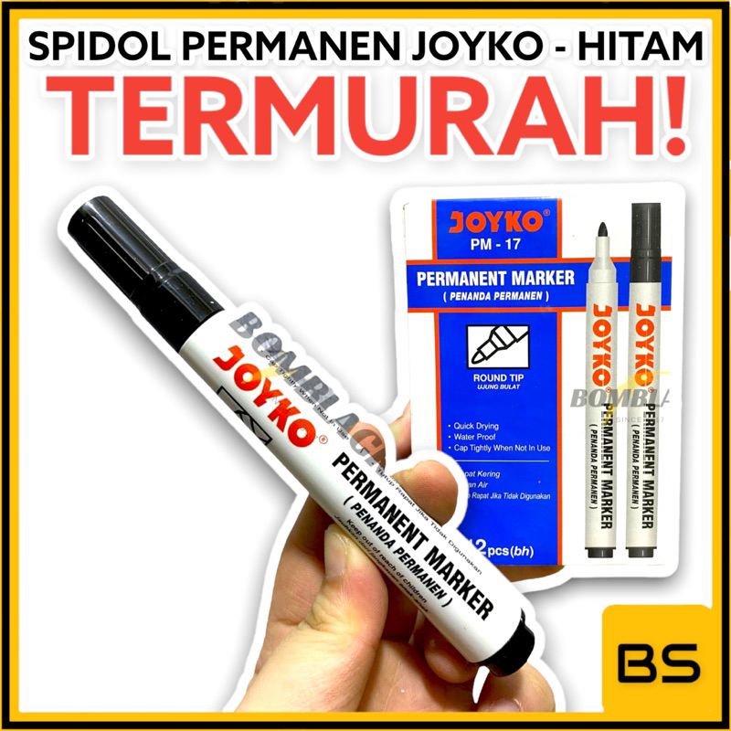 Jual Spidol Permanen Joyko Permanent Marker Pm Pm Pm Hitam