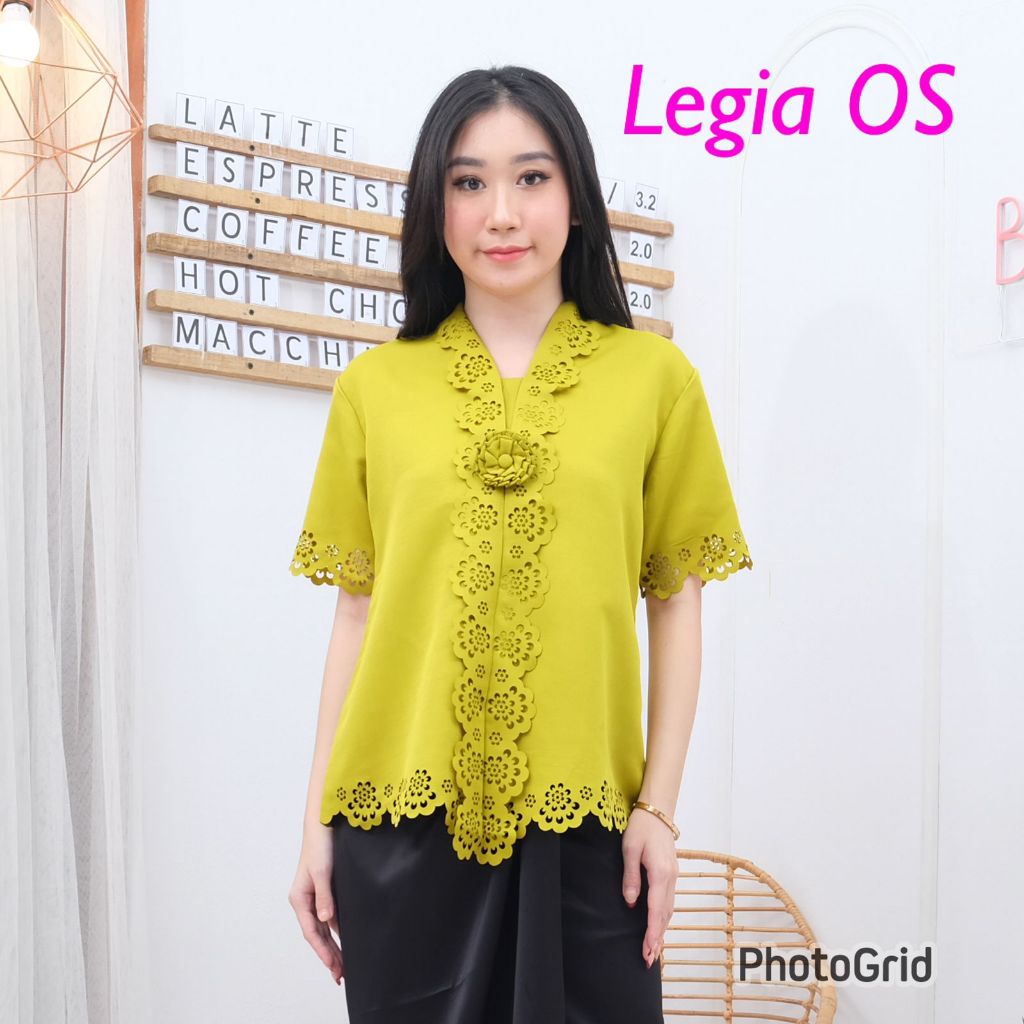 Jual Atasan Kebaya Encim Lengan Pendek Laser Cut Charlotta Shopee