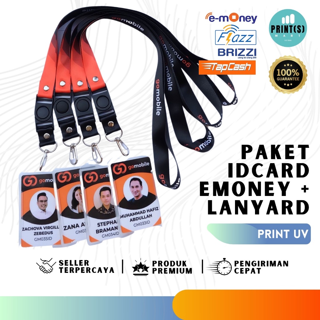 Jual Paket Emoney Card ID Card Lanyard Custom E Money Etoll Mandiri