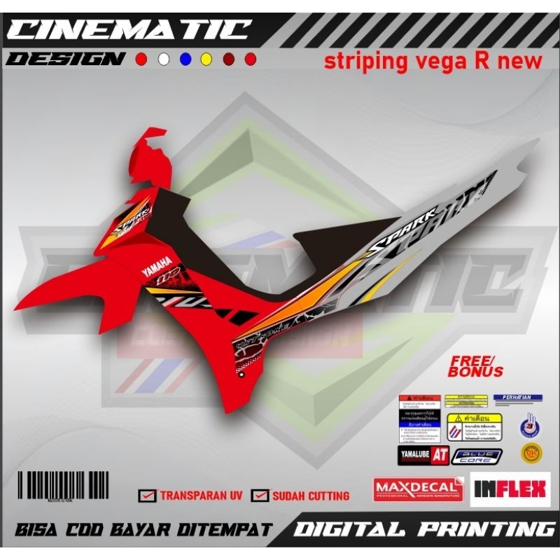 Jual Sticker Striping Vega R New Custom Striping Sudah Cutting Bisa