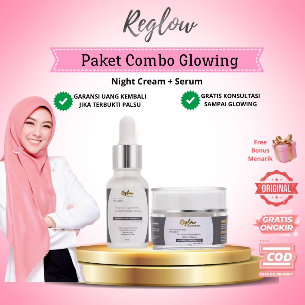 Jual CREAM MALAM DAN SERUM Reglow Glowing Skin Treatment Korean Glass