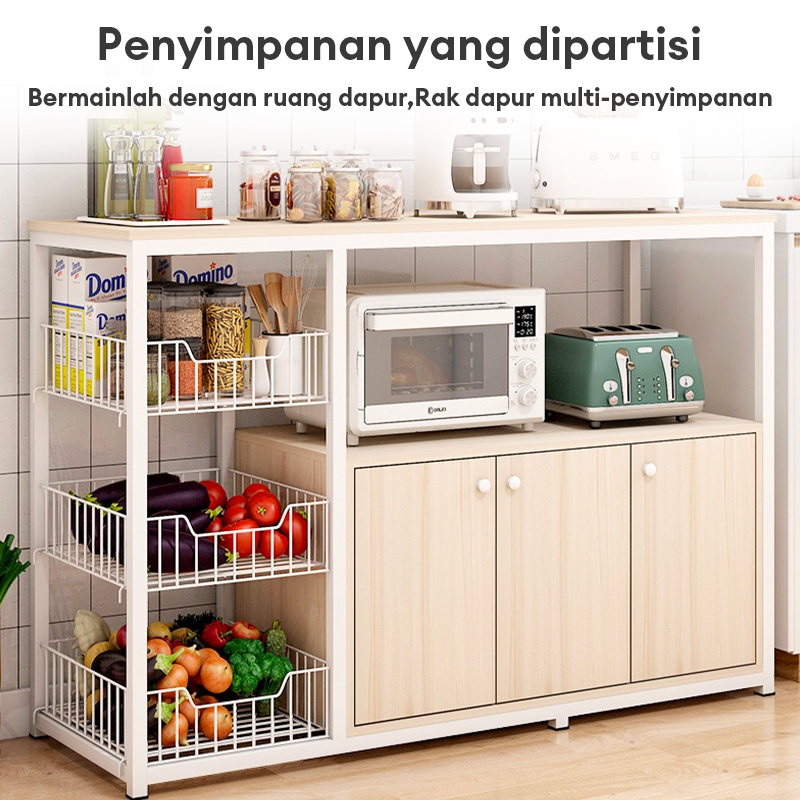 Jual Rak Dapur Susun Minimalis Rak Oven Microwave Bumbu Dapur Kayu