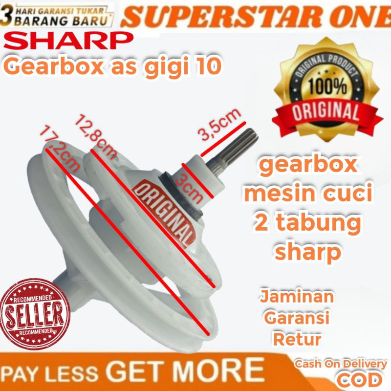 Jual Gearbox Sharp Mesin Cuci Tabung Gerigi Panjang As Cm