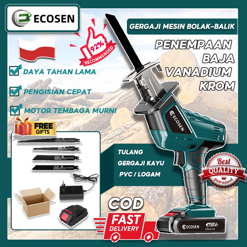 Jual Ecosen Chainsaw Cordless Gergaji Rantai Elektrik Mini Inci