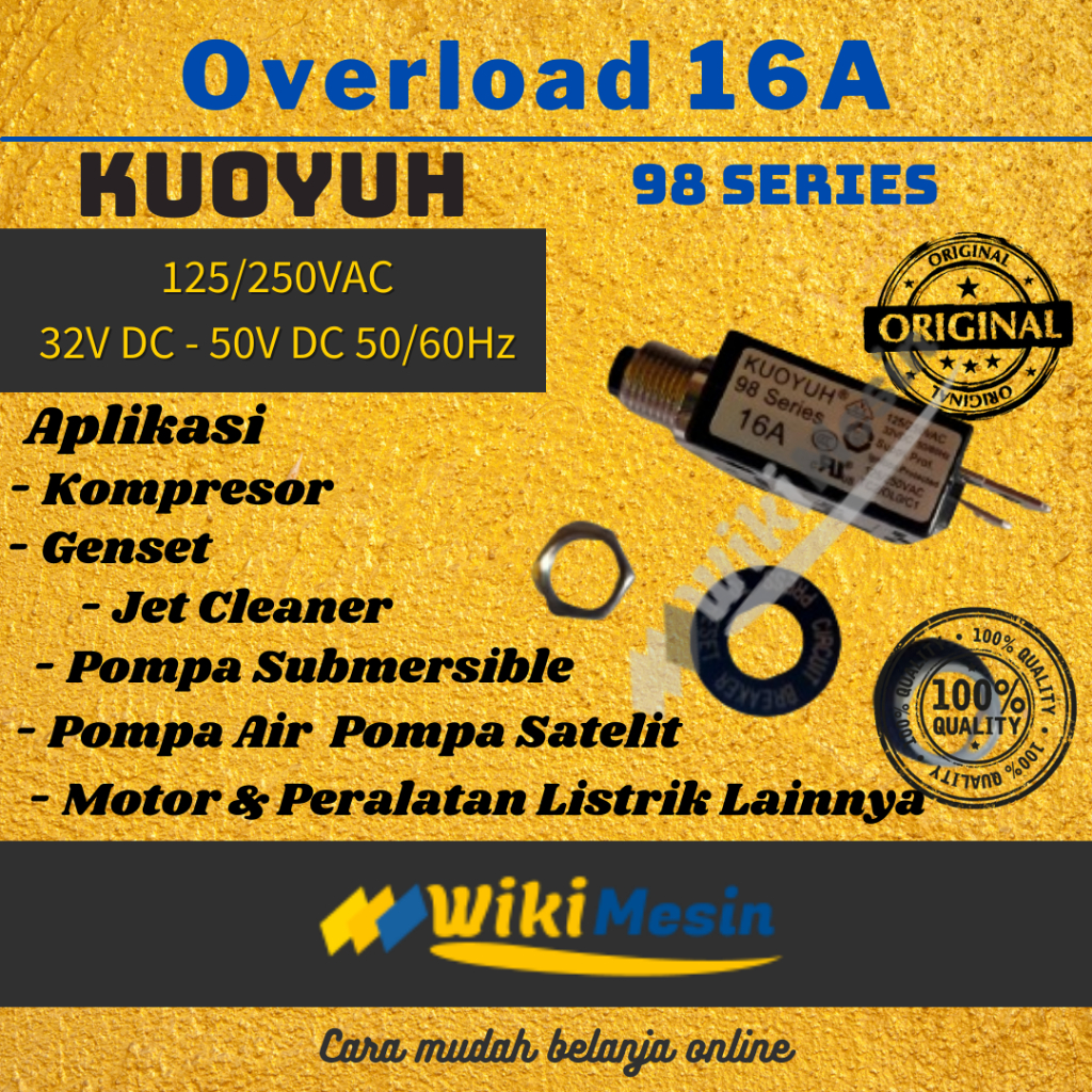 Jual READY ORIGINAL Overload Pompa Air 16A Kuoyuh 98 Series Thermal