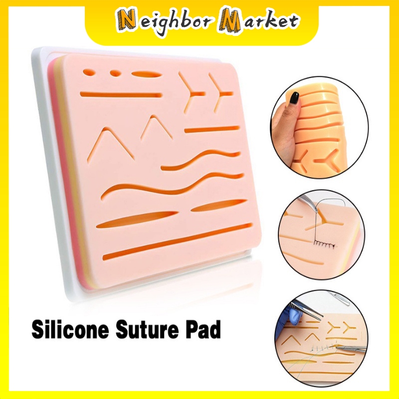 Jual Model Kulit Silikon Pad Sutura Latih Jahit Luka Medis Wound Suture