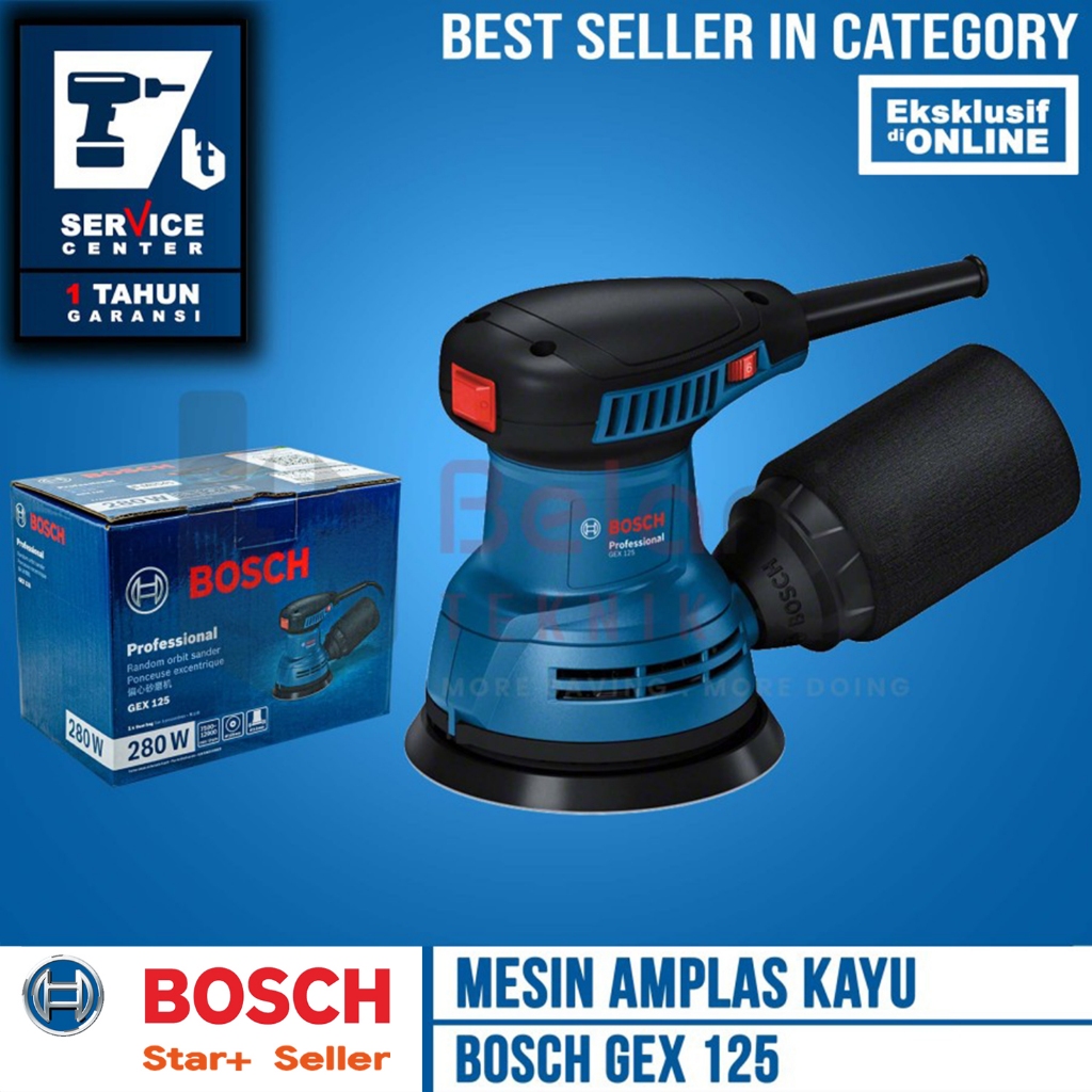 Jual Bosch Mesin Amplas Kayu Bulat Listrik GEX 125 Orbital Sander 250