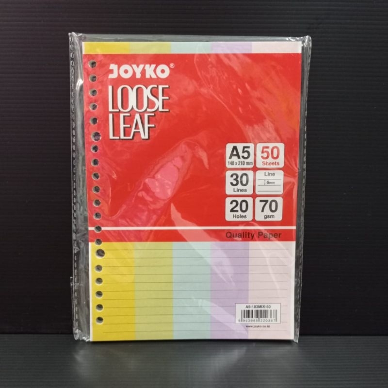 Jual JOYKO LOOSE LEAF KERTAS BINDER A5 103MIX 50 Shopee Indonesia