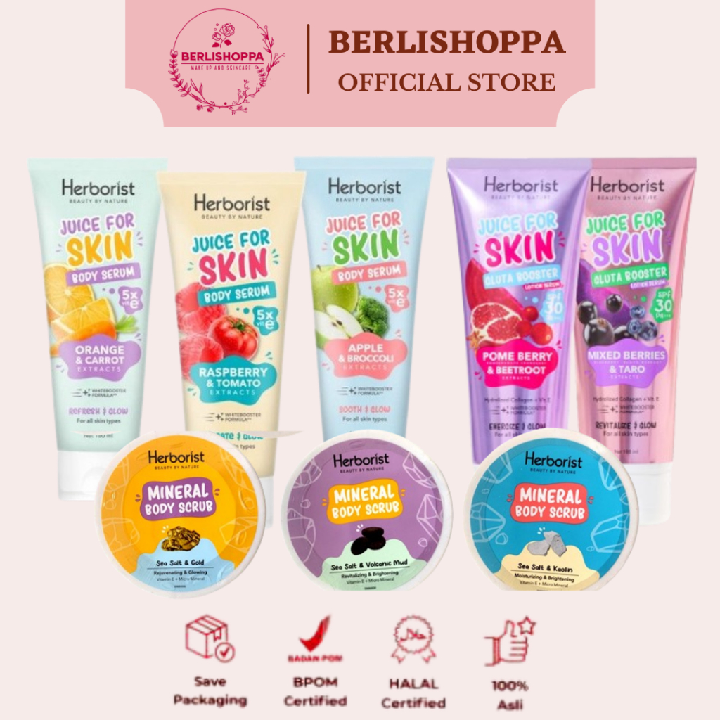 Jual Herborist Juice For Skin Body Serum Mineral Body Scrub Gluta