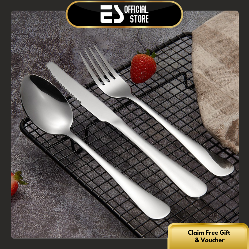 Jual Es Set Sendok Garpu Pisau Stainless Steel Pisau Steak Satu Set Isi