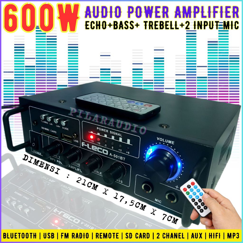 Jual Power Amplifier FLECO A 501BT Amplifier Bluetooth MINI Fleco