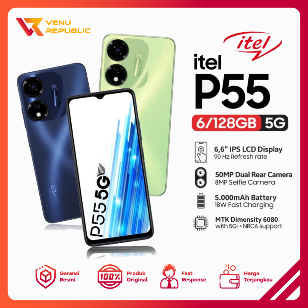 Jual Itel P55 5G Power 55 6 128 GB Garansi Resmi Shopee Indonesia