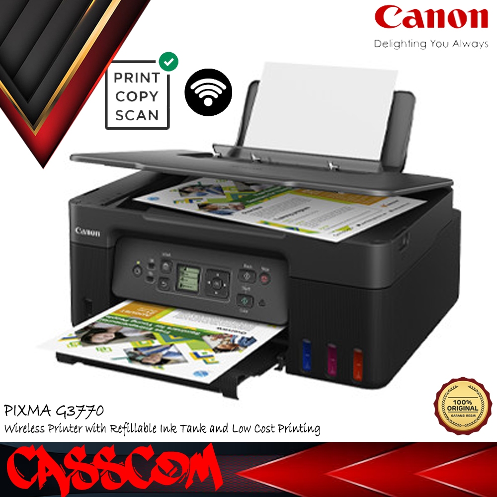 Jual Printer Canon PIXMA G3770 ALL IN ONE WIFI Mega Tank Include Tinta