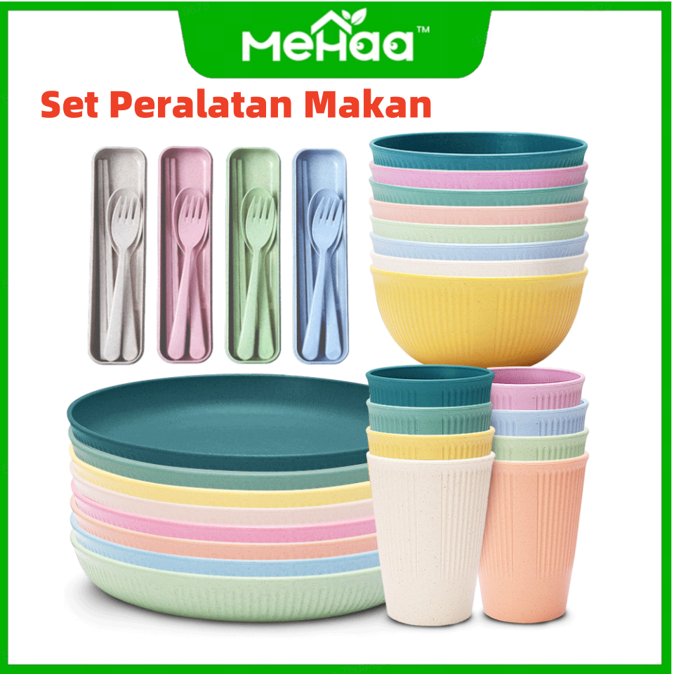 Jual Mehaa Alat Makan Wheat Straw Jerami Gandum 8 Warna Piring