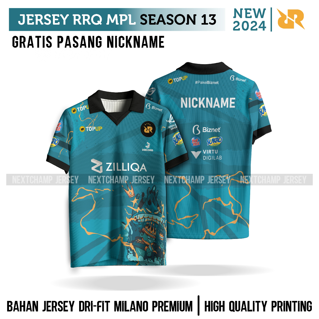 Jual Jersey RRQ MPL Season 13 2024 Premium Terbaru Gratis Pasang