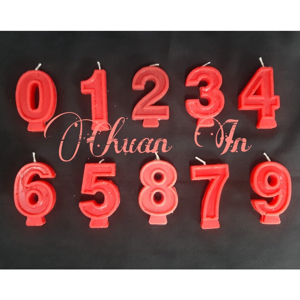 Jual Super Rating Lilin Angka Merah Lilin Kue Ulang Tahun Party Angka