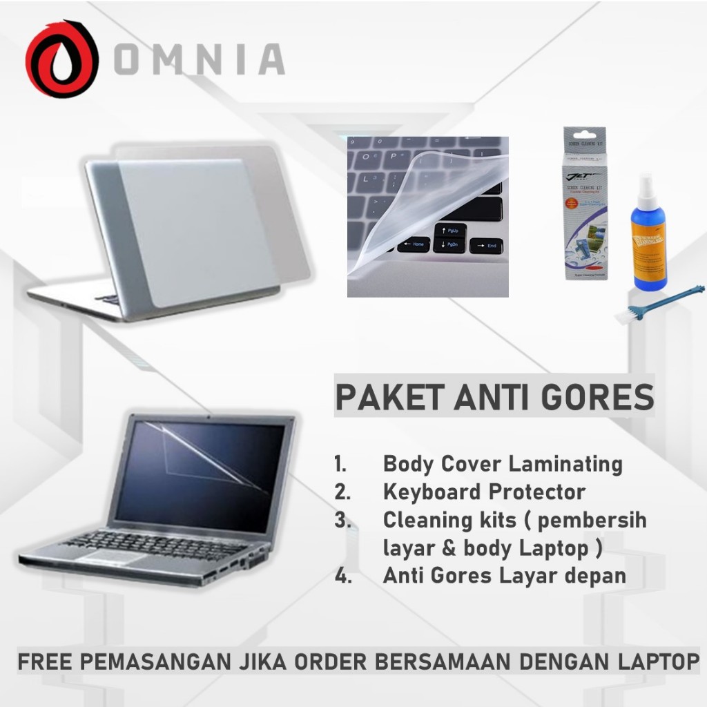 Jual PAKET ANTI GORES LAPTOP FULL PROTECTION 4IN1 Shopee Indonesia