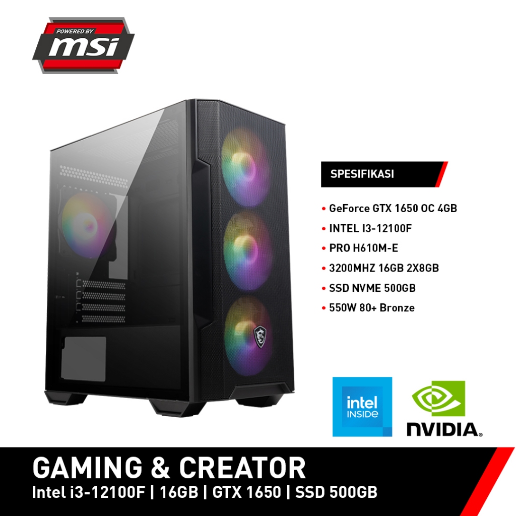 Jual Pc Rakitan Msi Gaming Creator Intel I F Gb Gtx