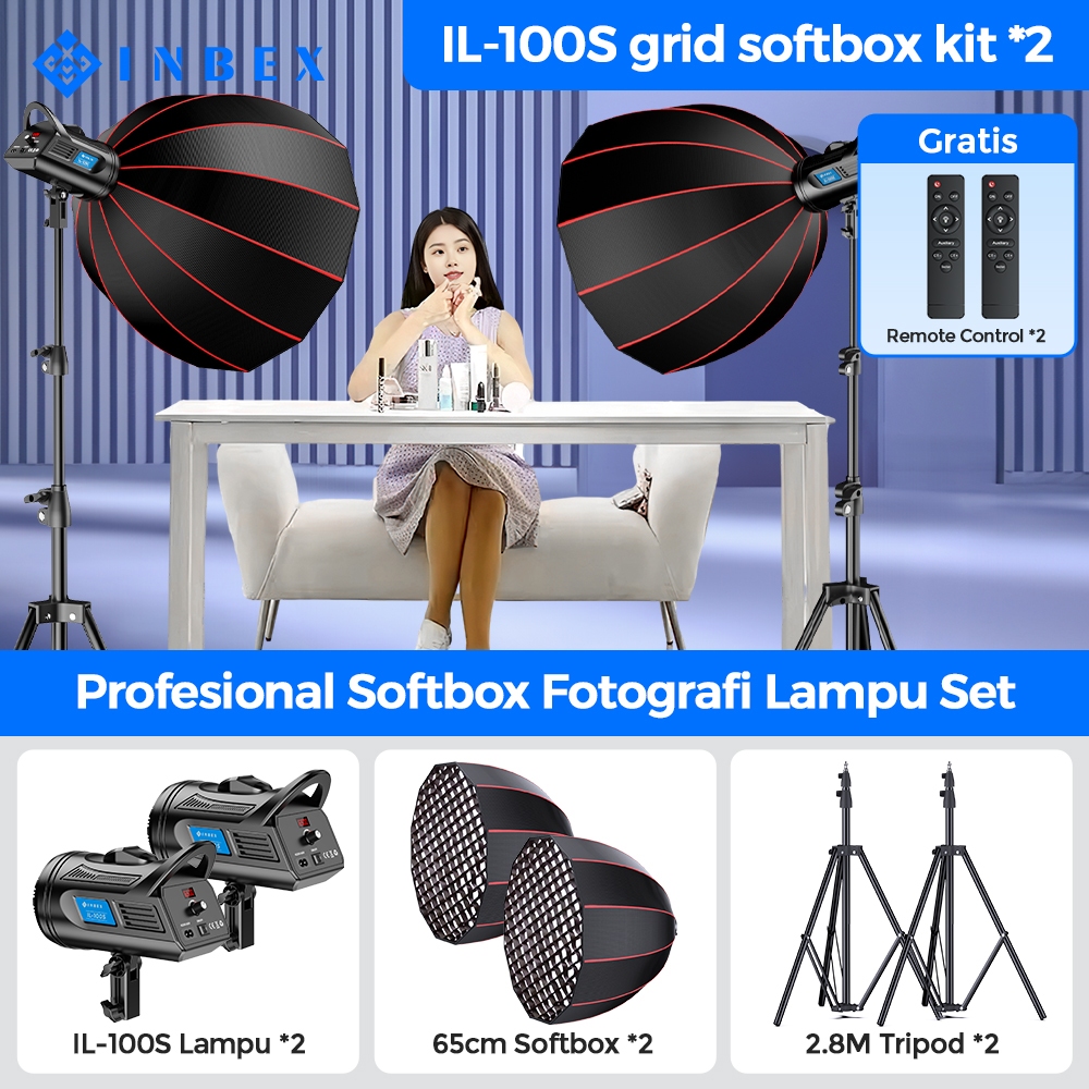 Jual Inbex Softbox Lighting With Grid Photography Livestreaming Lampu