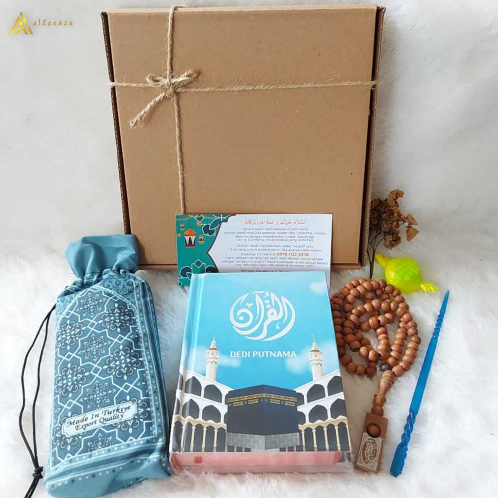 Jual Alfareza Hampers Al Quran Custom Plus Sajadah Tasbih Free