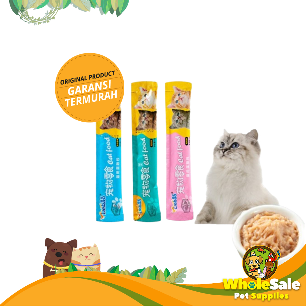 Jual Liebao Cat Snack Wet Food Pasta Cemilan Kucing Tuna Cod Chicken