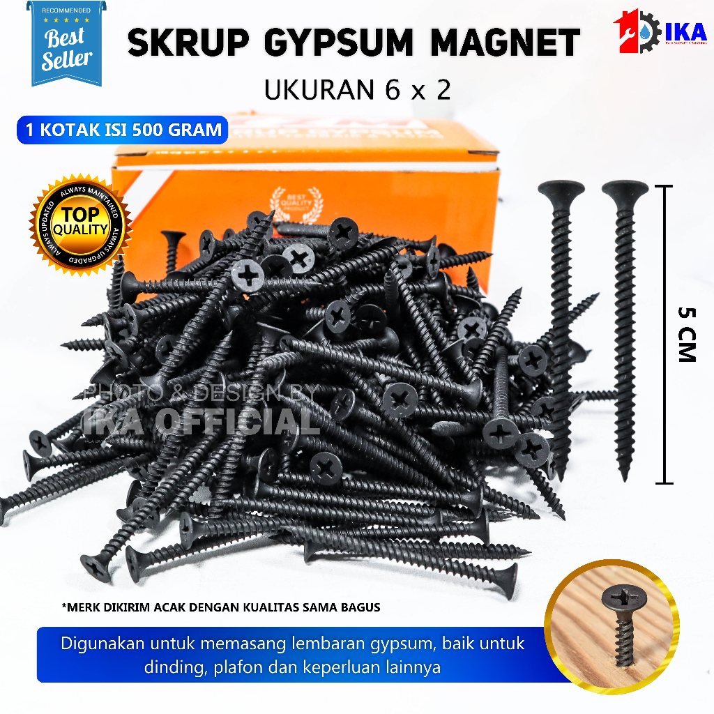 Jual Paku Gipsum Super Tajam Ulir Screw Bintang Sekrup Gypsum Drywall