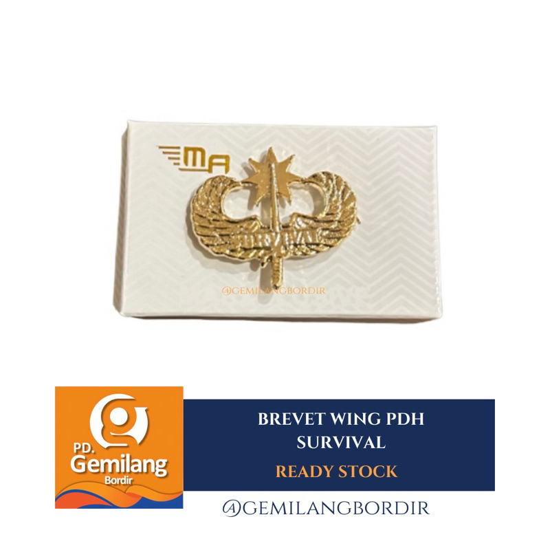 Jual BREVET WING PDH TNI AU SURVIVAL Wing Pdh Tni Au Ready Stock