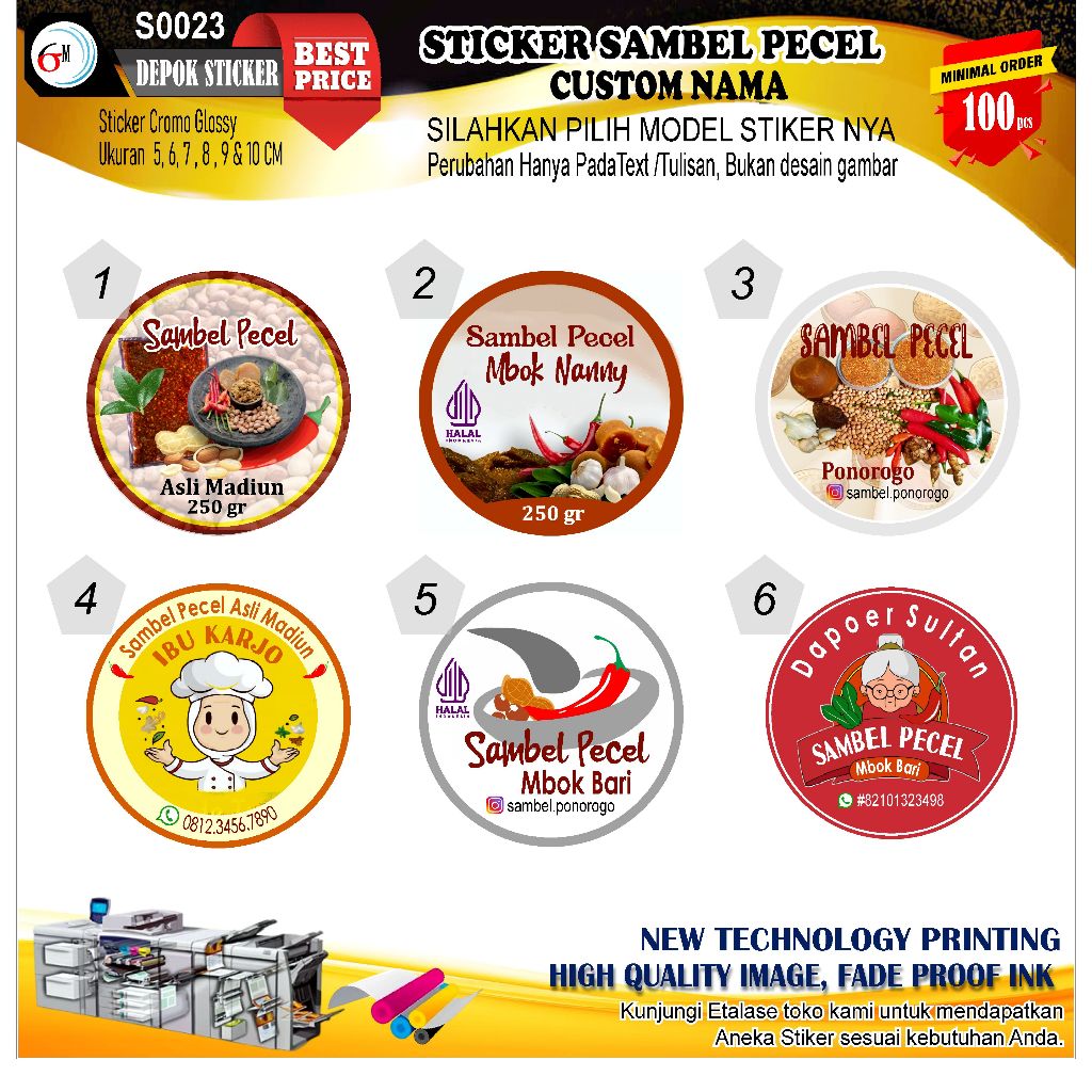 Jual Stiker Label Sambel Pecel Shopee Indonesia