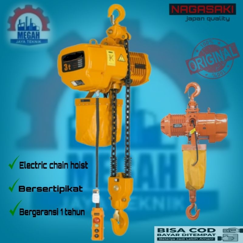 Jual Electric Chain Hoist Ton X Meter Phase Nagasaki Japan