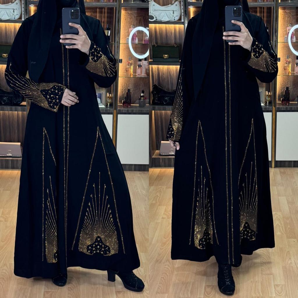 Jual Abaya Terbaru Busui Mata Mewah Gamis Hitam Maxi Dress Arab Hitam