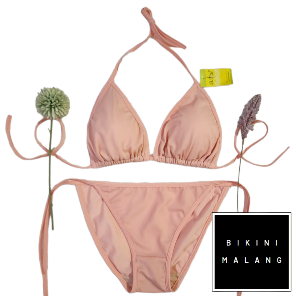 Jual BIKINI BF005 TALI SAMPING WARNA COKLAT PEACH TANPA KAWAT ADA BUSA