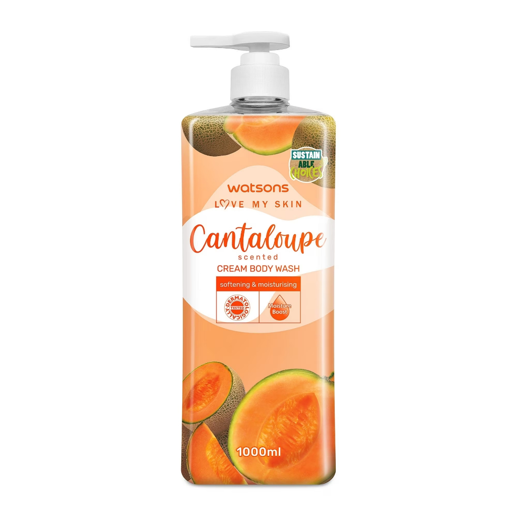 Jual Watsons Scented Body Wash Cream Cantaloupe 1000ml Sabun Mandi