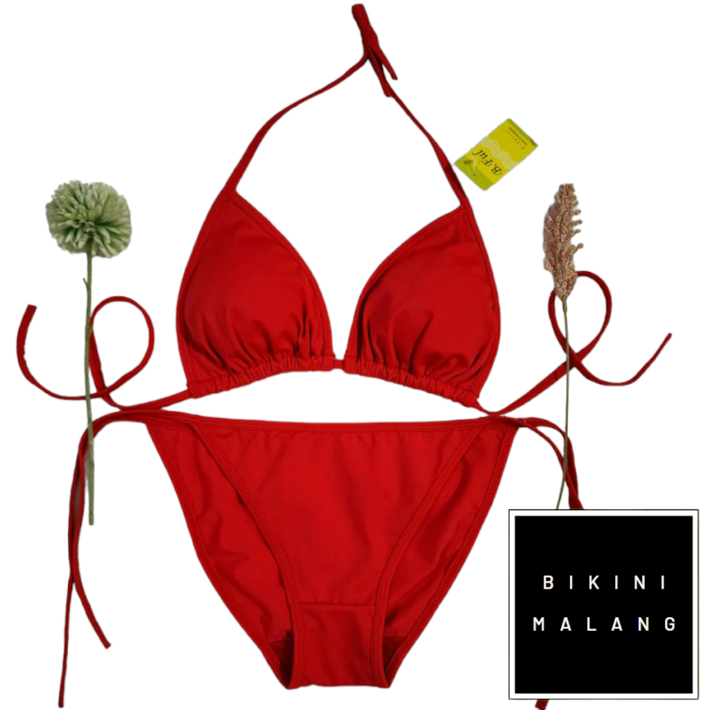 Jual BIKINI BF005 TALI SAMPING WARNA MERAH CABE SEKSI Shopee Indonesia