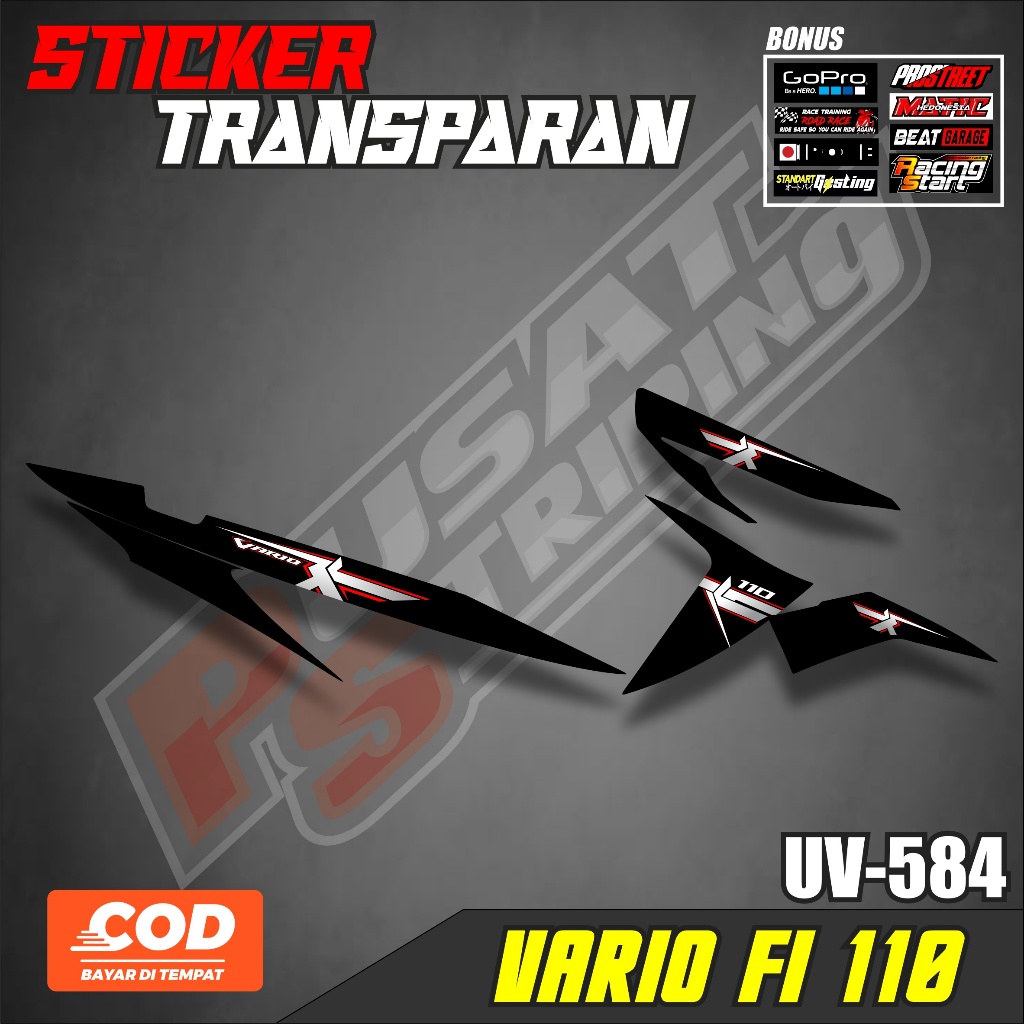 Jual Sticker Striping Transparan List Bodi Motor Vario Fi Motif