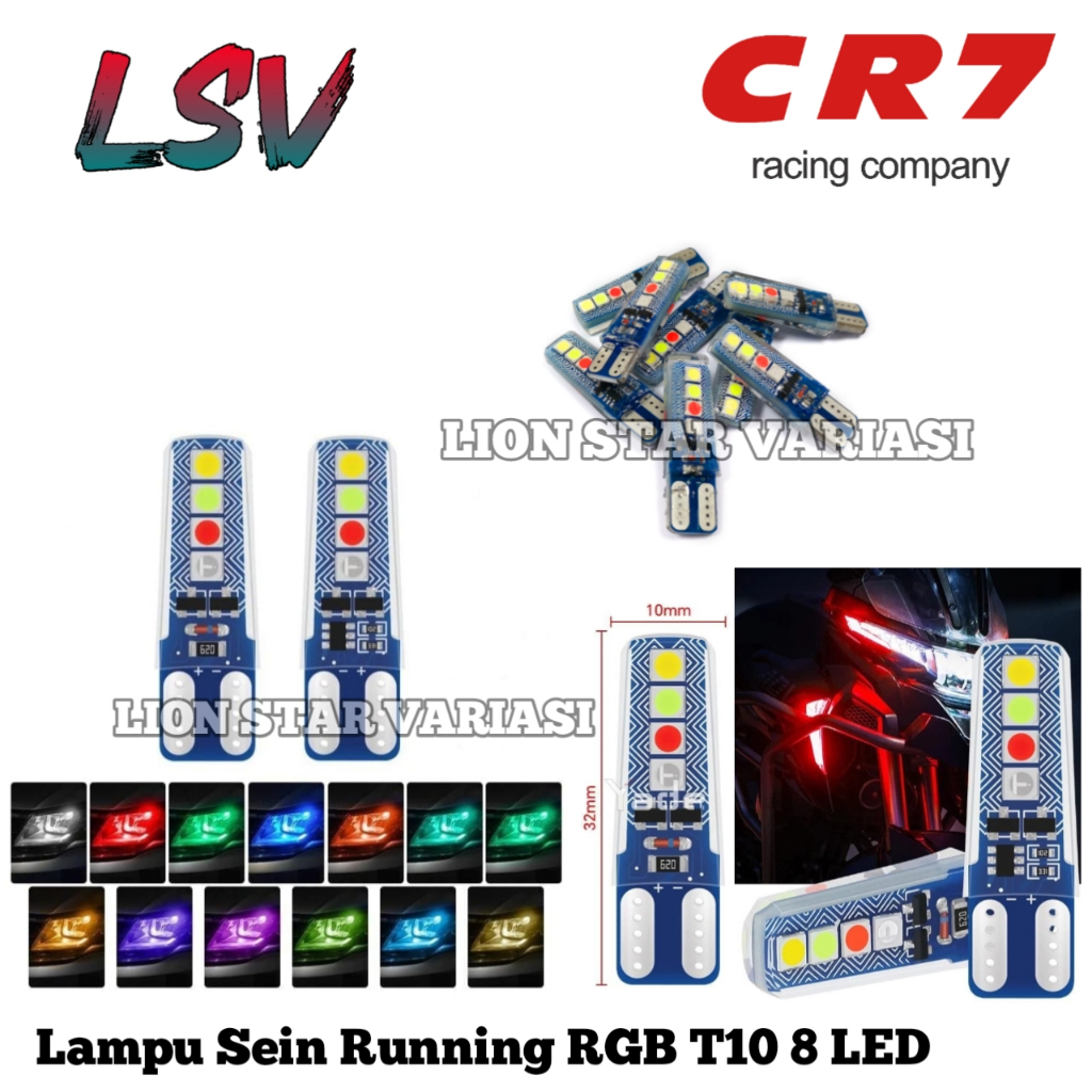 Jual Lampu Sein Senja Jelly T10 Sen Senja Jelly 8 Mata LED KEDIP Flash