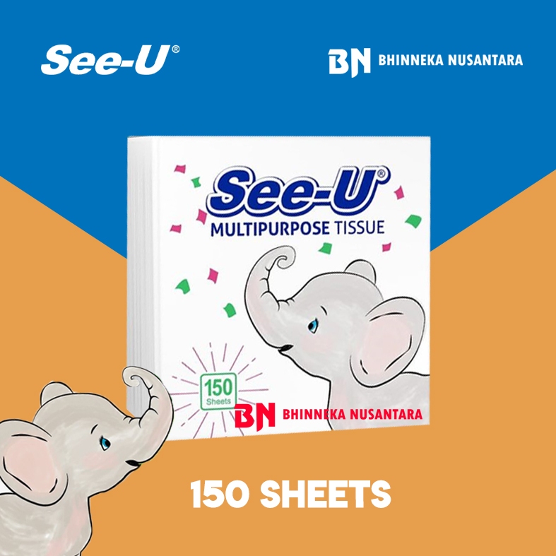 Jual SEE U Multipurpose Pop Up Gajah Tissue 150 Sheet Shopee Indonesia