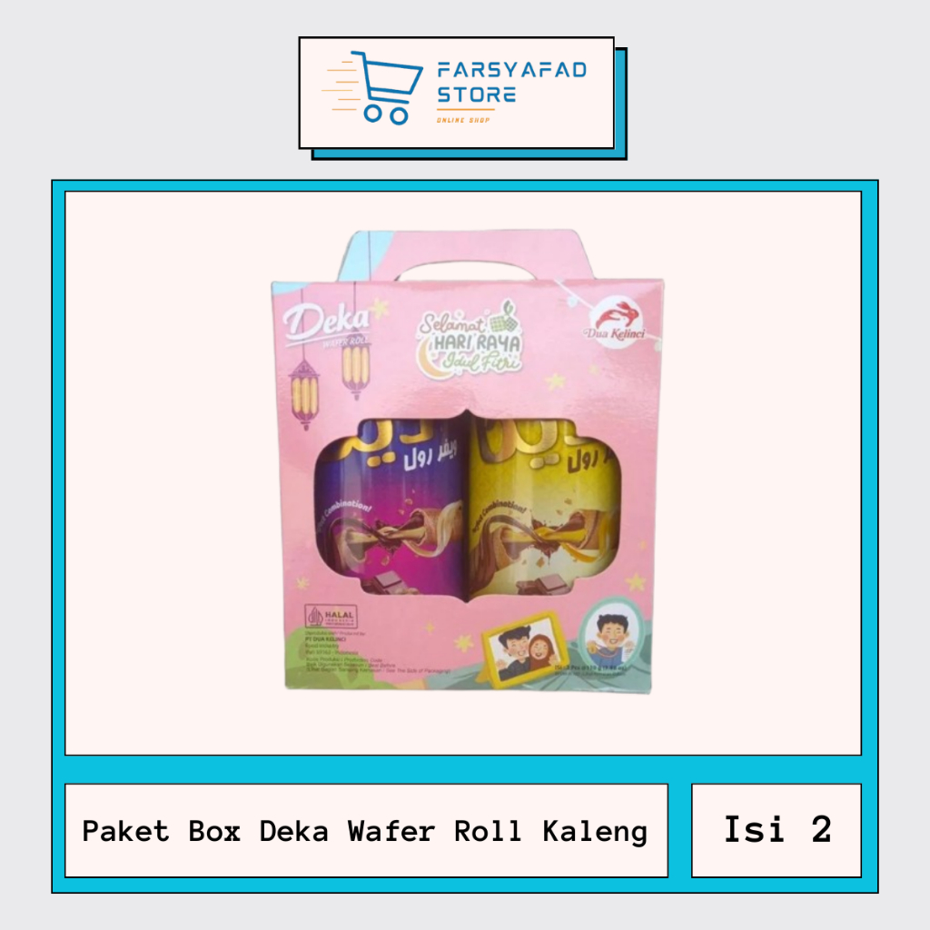 Jual Paket Box Deka Wafer Roll Edisi Lebaran Isi Kaleng Varian Banana