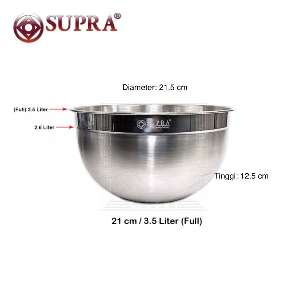 Jual BASKOM STAINLESS MIXING BOWL 21 25 DAN 29 CM SUPRA Shopee