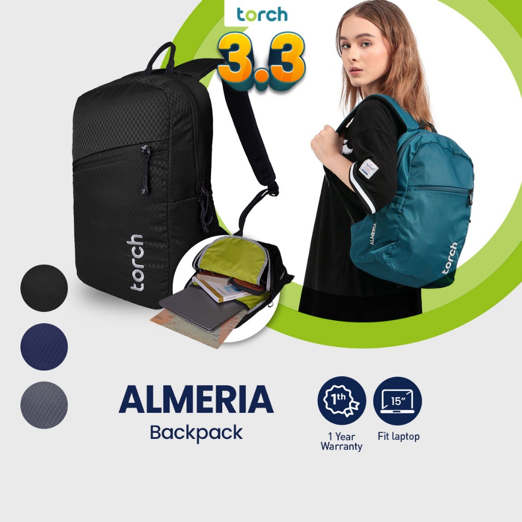 Jual TORCH Almeria Tas Ransel Punggung Sekolah Kerja Travelling Laptop