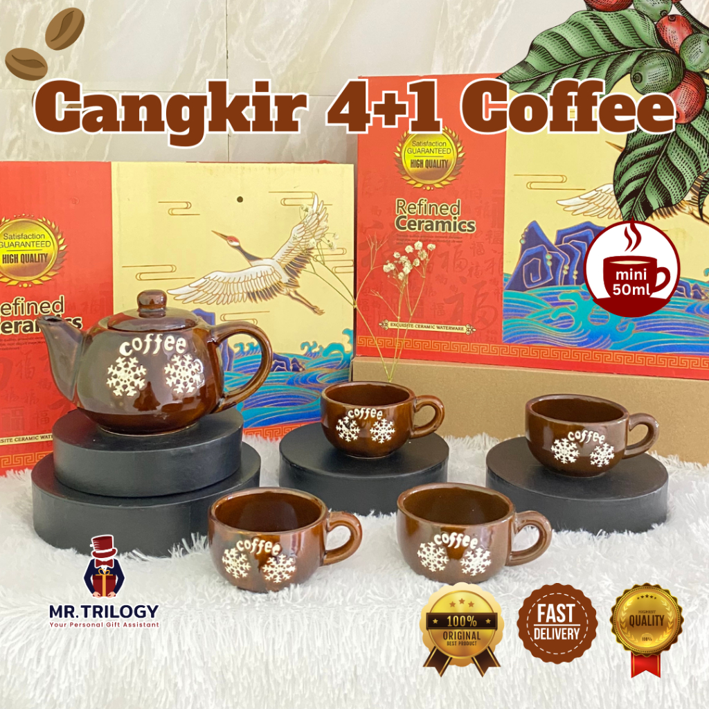 Jual Hampers Wedding Cangkir Set Keramik COFFEE Souvenir Sangjit Teapai