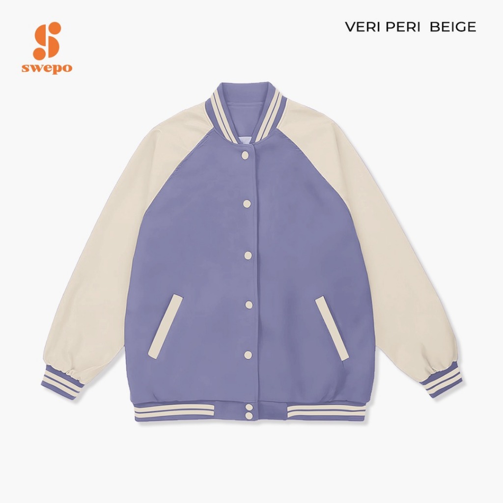 Jual SWEPO Varsity Raglan Pastel Polos Size M XXL Pria Wanita