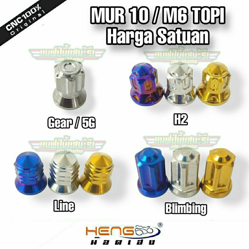 Jual Mur M M Topi Silver Gold Blue Stainless Heng Thailand Harga