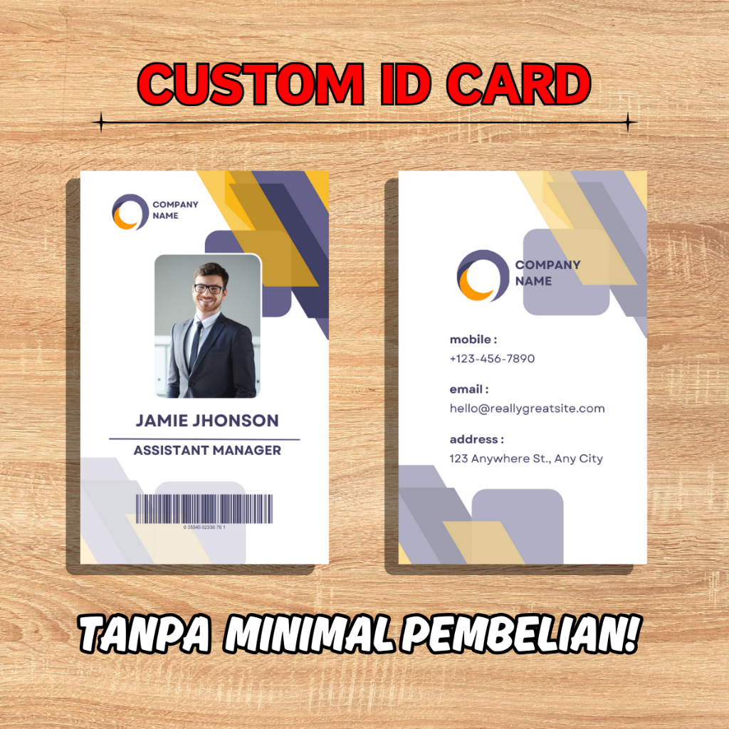 Jual ID CARD CUSTOM TANPA MINIMAL ORDER Cetak Id Card PVC Id Card